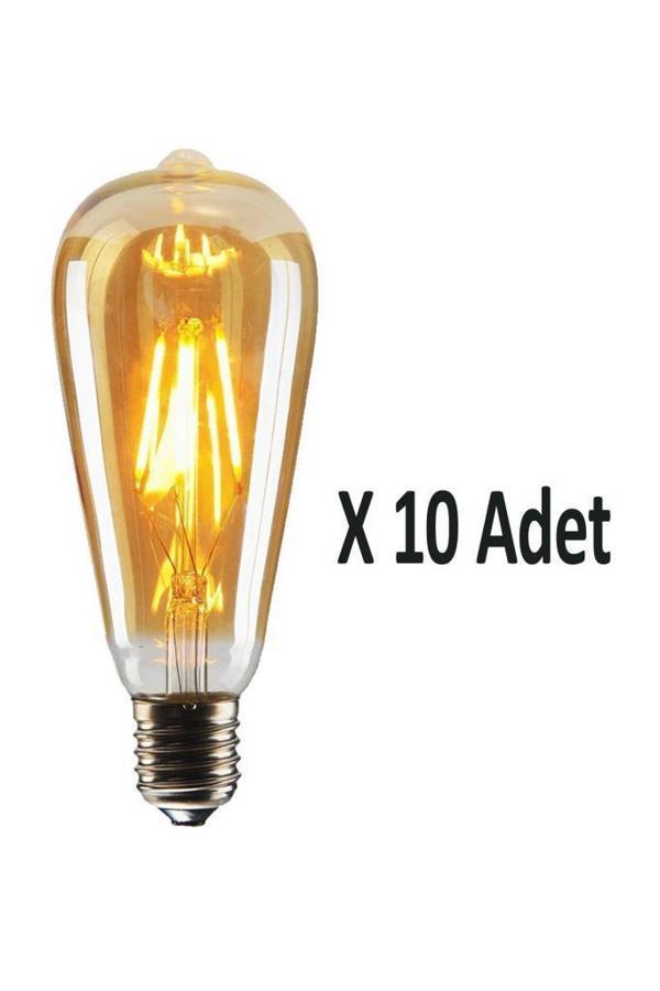 Şahnet 4W Dim Rustik Led Ampul Sarı Işık Armut Edison Ampul 10 Adet - Image 1