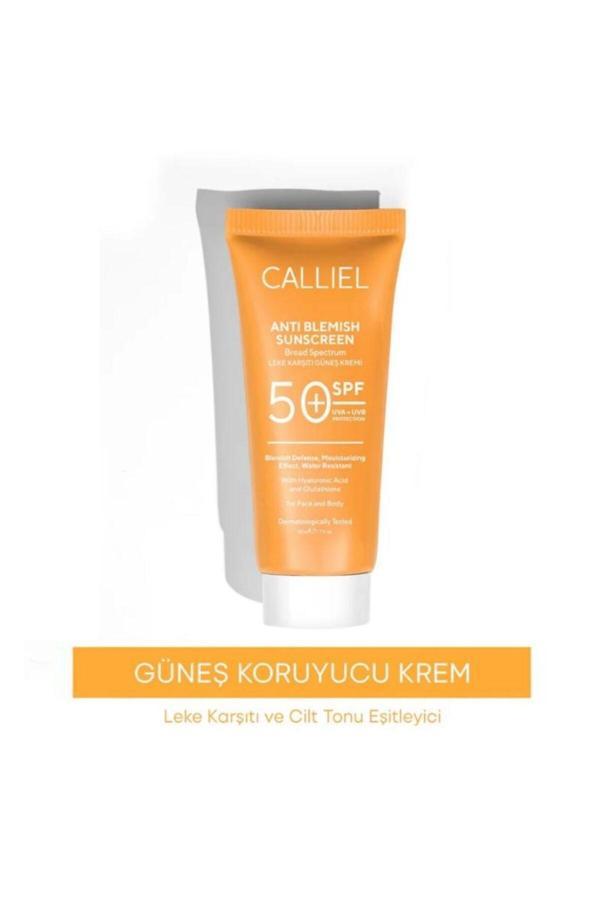 Calliel Leke Karşıtı Tüm Ciltler İçin Yüksek Korumalı 50 SPF Güneş Kremi Glutatyon Etkili 50 ML - Image 1