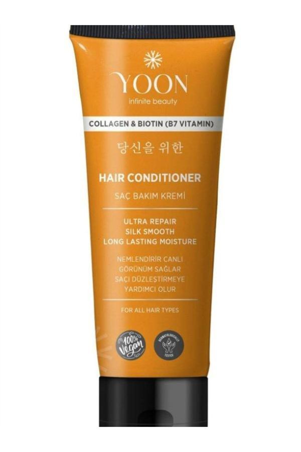 Yoon Biotin B7 ve Kolajen İçeren Vegan Saç Kremi, Nemlendiren, Besleyici ve Onarıcı Saç Bakım Kremi 200ml - Image 1