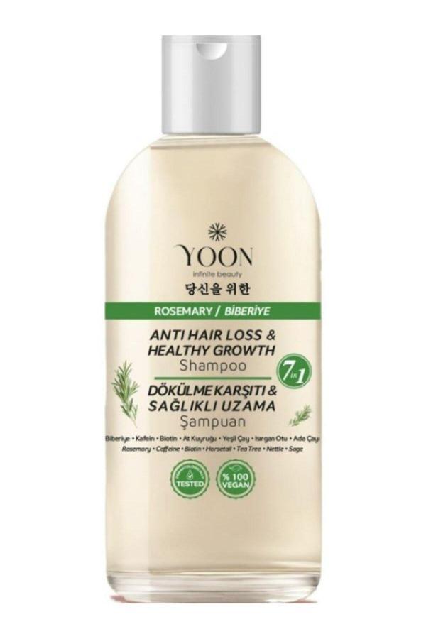 Yoon Saç Dökülme Karşıtı, Sağlıklı Hızlı Saç Uzatma, Uniseks, 7 Aktifli Biberiyeli Tuzsuz Şampuan 400ml - Image 1