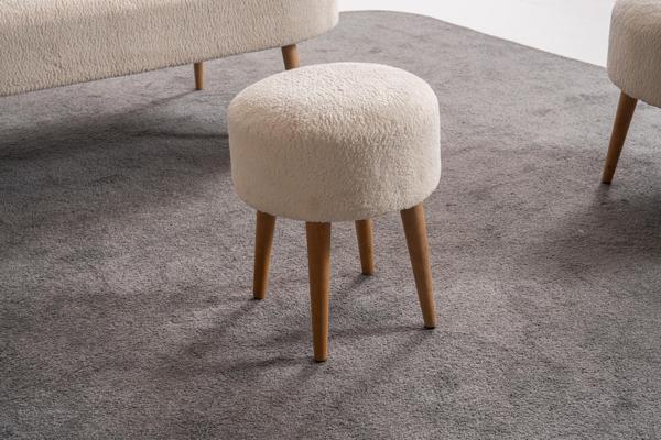 Panda Gürgen Ayaklı  Çok Amaçlı  Puf Wellsoft Krem - Image 1