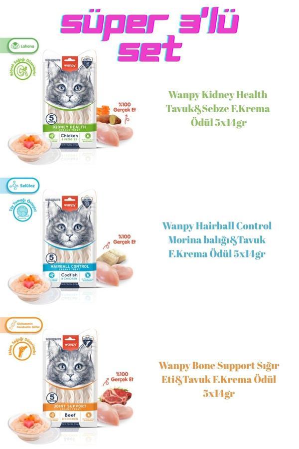 Wanpy Süper Set 3'Lü 15 Tüp Tavuk-Morina-Sığır Eti. - Image 1