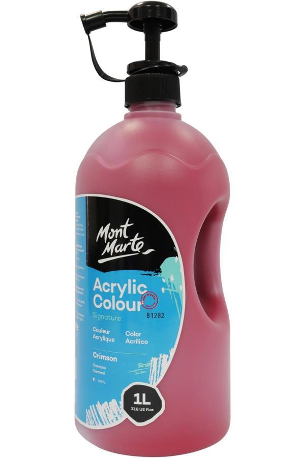 MM Akrilik Boya W/Pump Signature 1L - Crimson - Image 1