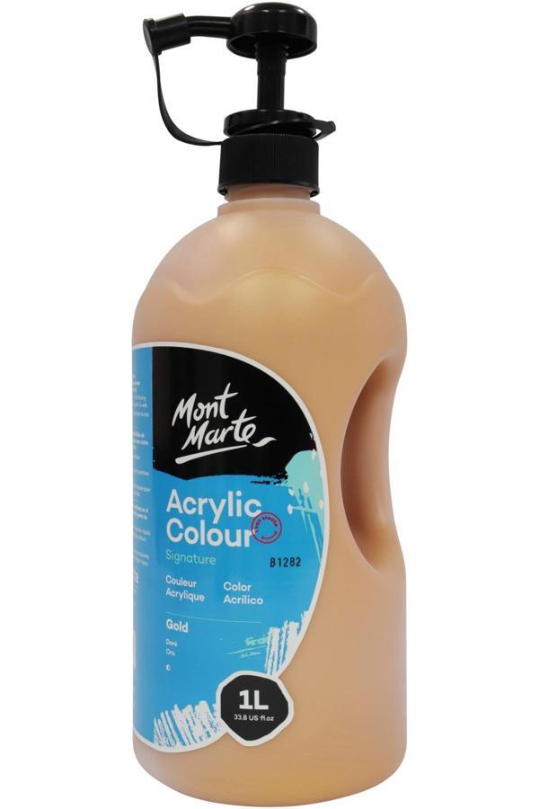MM Akrilik Boya W/Pump Signature 1L - Gold - Image 1