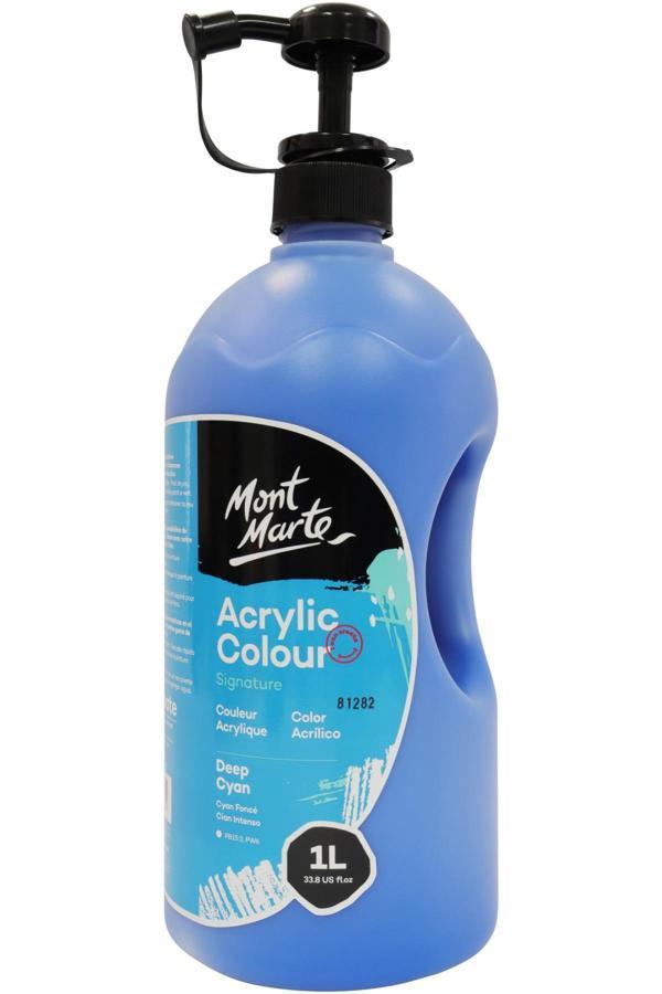 MM Akrilik Boya W/Pump Signature 1L - Deep Cyan - Image 1