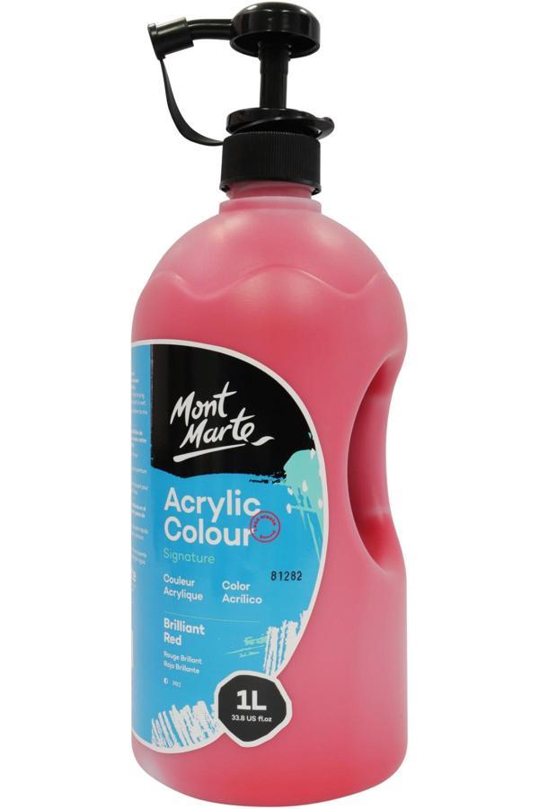 MM Akrilik Boya W/Pump Signature 1L - Brilliant Red - Image 1