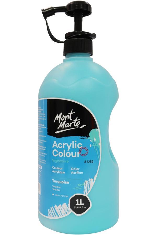 MM Akrilik Boya W/Pump Signature 1L - Turquoise - Image 1