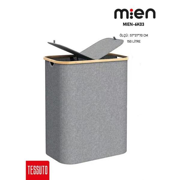 MIEN-6K03 150 LİTRE ÇİFT BÖLMELİ KATLANABİLİR ÇAMAŞIR SEPETİ - Image 1