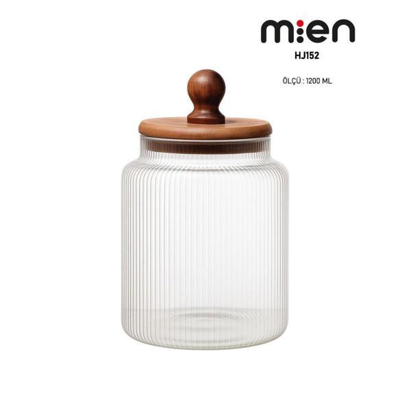 MİEN AKASYA KAPAK BALL CAM KAVANOZ 1200ML - Image 1