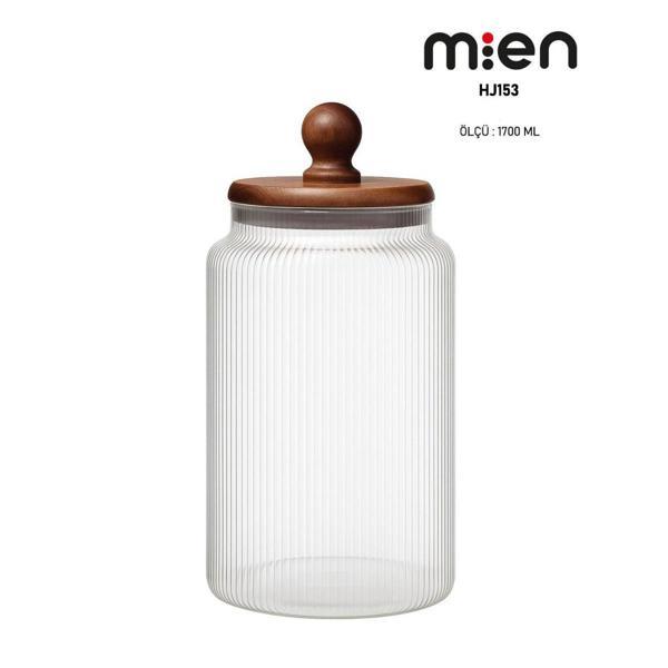 MİEN AKASYA KAPAK BALL CAM KAVANOZ 1700ML - Image 1