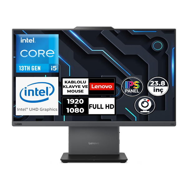 Lenovo ThinkCentre Neo 50A G5 i5-13420H 48GB 2TB SSD 23.8" FHD W11P All In One PC 12SC000MTR 033 - Image 1