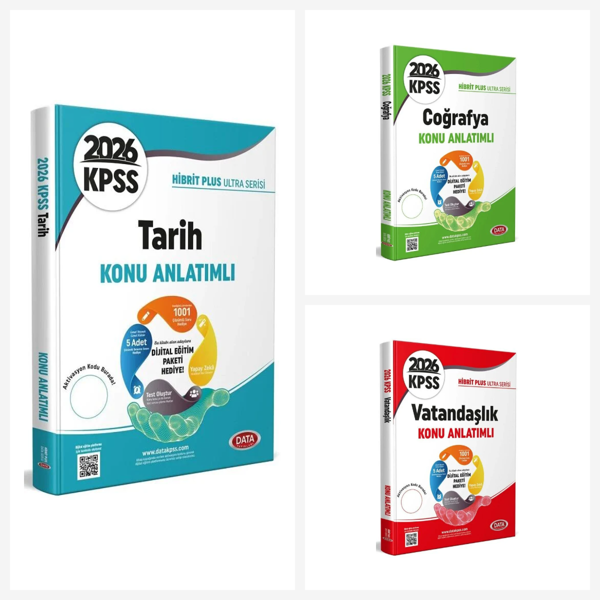 Data 2026 KPSS Tarih + Coğrafya + Vatandaşlık + Türkçe Ultra Konu Anlatımlı 3 lü Set Data Yayınları - Data Yayınları - Image 1