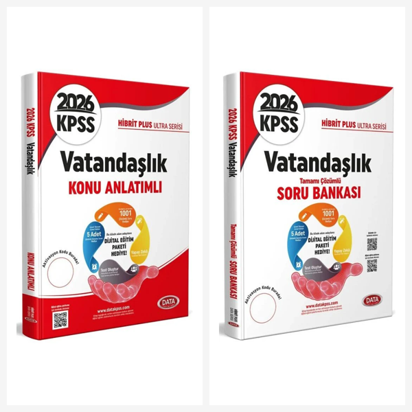 Data 2026 KPSS Vatandaşlık Ultra Konu Anlatımlı Soru Bankası Seti 2 Kitap Data Yayınları - Data Yayınları - Image 1