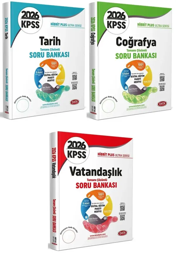 Data 2026 KPSS Tarih + Coğrafya + Vatandaşlık Ultra Soru Bankası 3 lü Set Data Yayınları - Data Yayınları - Image 1