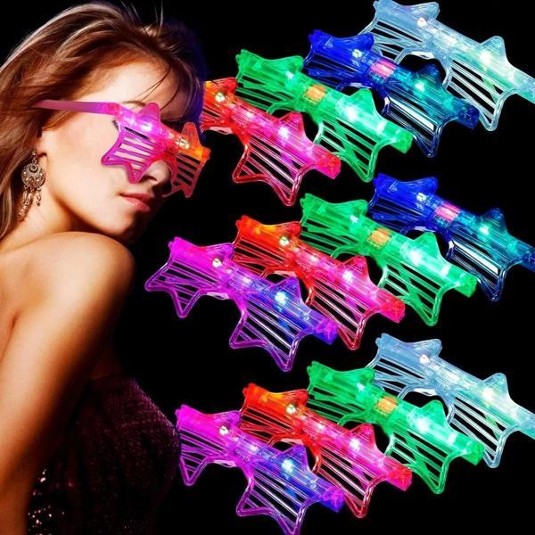 MDB Ledli Yıldız Parti Gözlüğü 6 Renk 12 Adet - Image 1