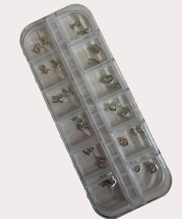 Fontenay 12 Farklı Çeşit 3D Tırnak Süsleri Tırnak Charm Nail Charms Özel Harflerden Tırnak Süsler - Image 1