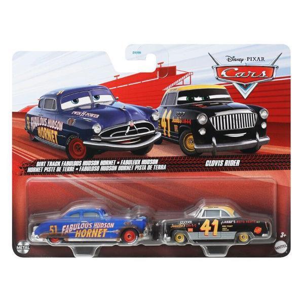 Disney Cars İkili Karakter Araçlar Dirt Track Fabulous Hudson Hornet & Clovis Rider DXV99 JDH44 - Image 1