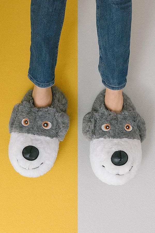 BUDDY Erkek Hayvanlı Panduf Ev Ayakkabısı Pufidik Peluş - Image 1