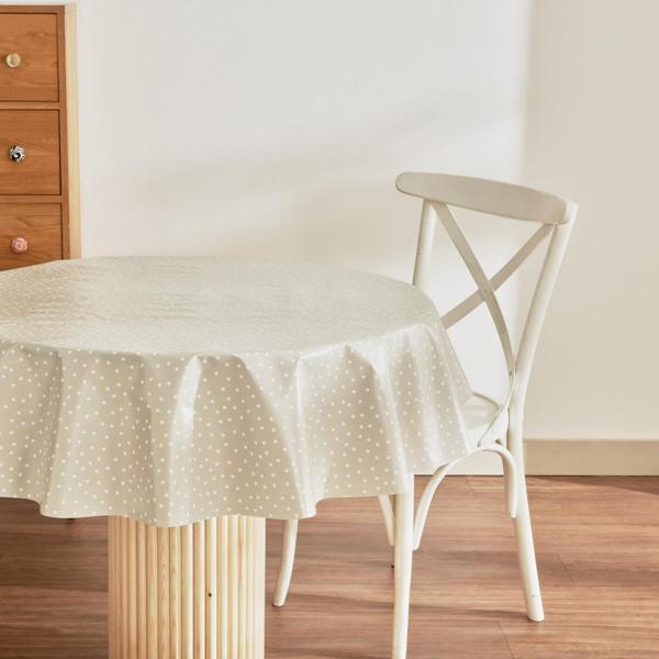 Karaca Home Luna Puantiyeli Pvc Masa Örtüsü Bej  - Image 1