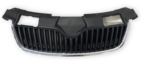 ÖN PANJUR KROM ÇERCEVE ÜST PLASTİK BİRLİKTE MAT SİYAH  FABİA 2007-2010 - Image 1