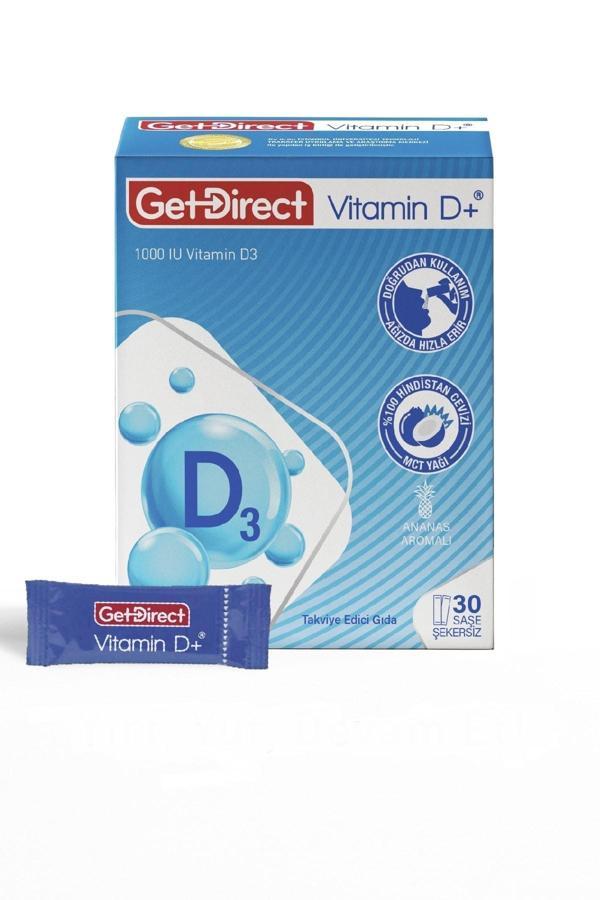 GetDirect Vitamin D+ 1000 Iu Vitamin D3 Içeren Takviye Edici Gıda 30 Saşe - Image 1