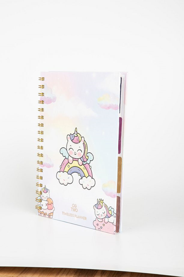 Ogtwo Unicorn 17X24 Cm Stickerlı Süresiz Planlama Sert Kapaklı Haftalık Günlük Planlayıcı Ajanda - Image 1