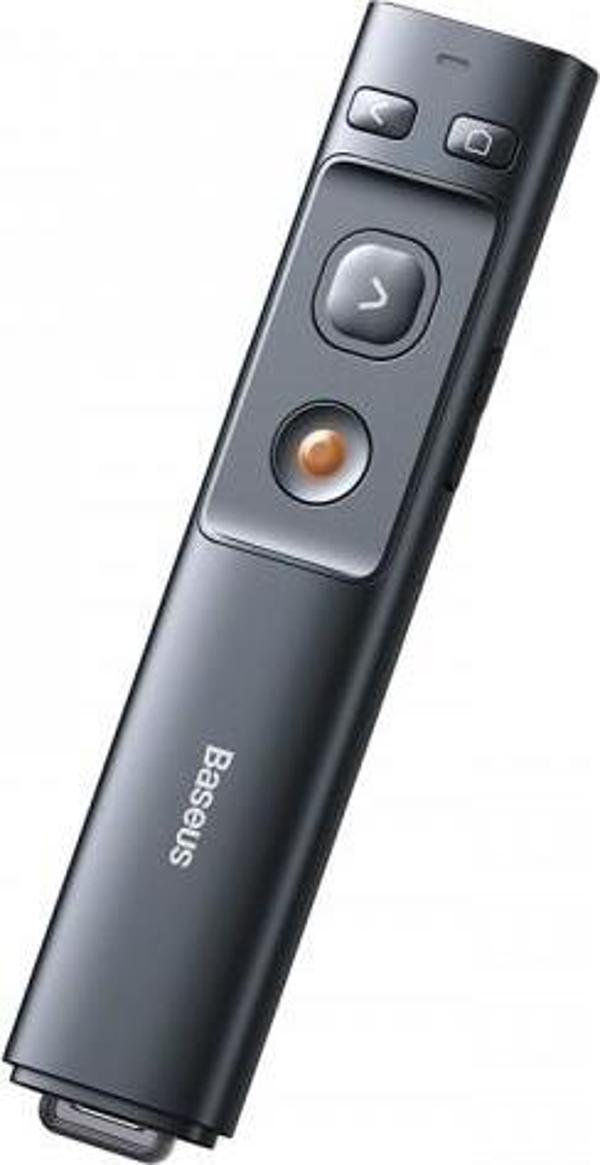 Baseus ACFYB-0G Orange Dot Lazerli Kablosuz Sunum Kalemi Gri - Image 1