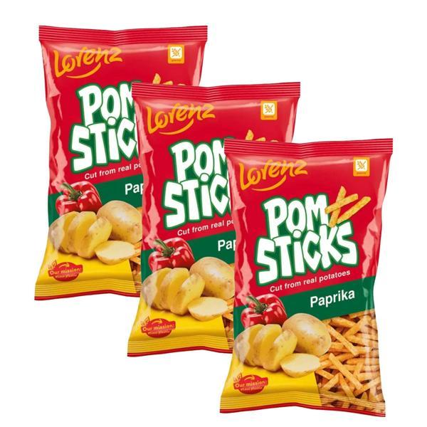 LORENZ Pom Sticks Paprika Flavored Potato Chips 85g x 3 Adet - Image 1