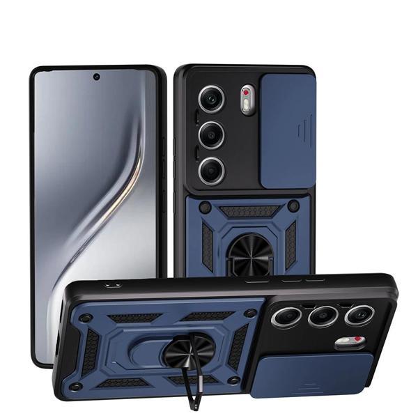 Tecno Camon 40 4G Kılıf Magnetik Standlı Kamera Korumalı Zore Sürgülü Vega Kapak - Image 1