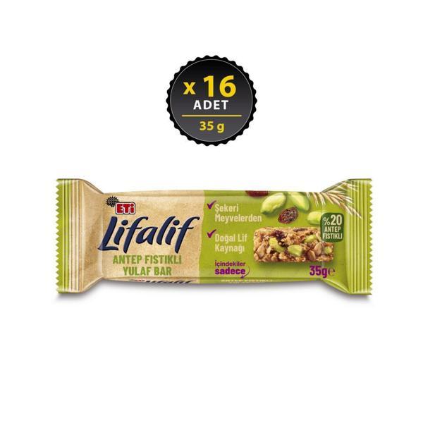 Lifalif Antep Fıstıklı Yulaf Bar 35 g x 16 Adet - Image 1