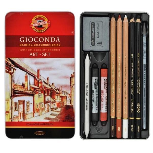 Supertrend Gioconda Art Set Karakalem Eskiz Çizim Seti Metal Kutu - Image 1