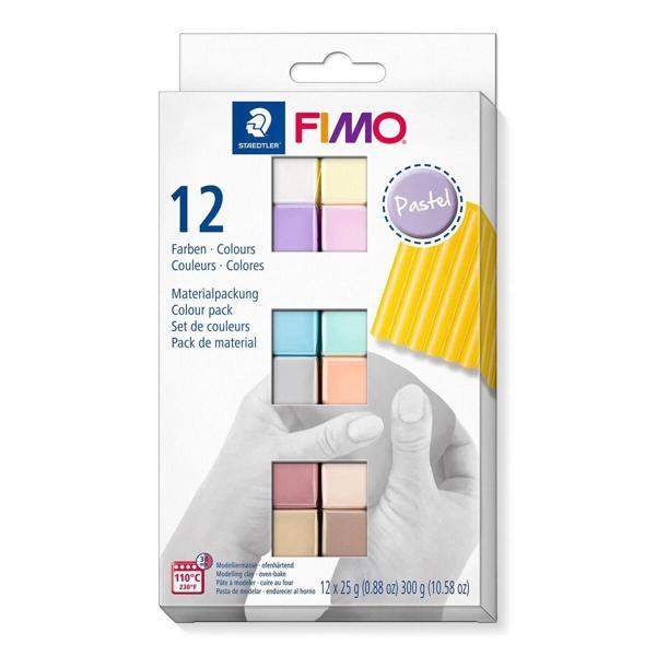 Supertrend Fimo Soft Polimer Kil Seti 12 Renk x 25 gr. Pastel Renkler - Image 1