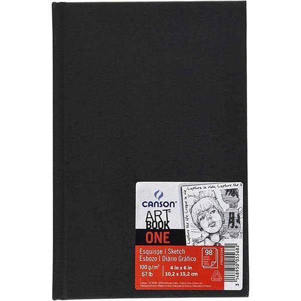 Supertrend One Art Book Sert Kapak Eskiz Çizim Defteri 100 gr. 10.2x15.2 cm. 98 Sayfa - Image 1
