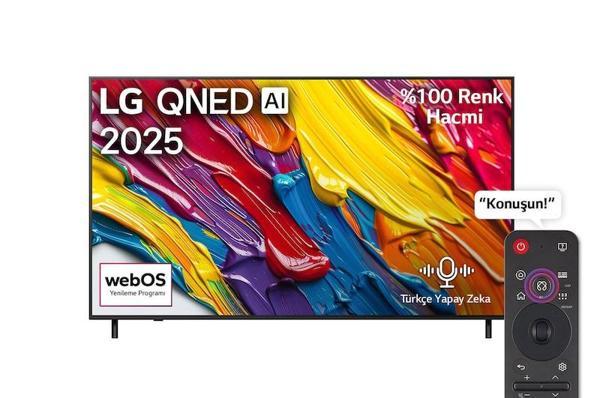 LG 65QNED82A6B 65 inç 165 Ekran Uydu Alıcılı 4K Smart TV AI Sihirli Kumanda HDR10 webOS QNED TV 2025 - Image 1