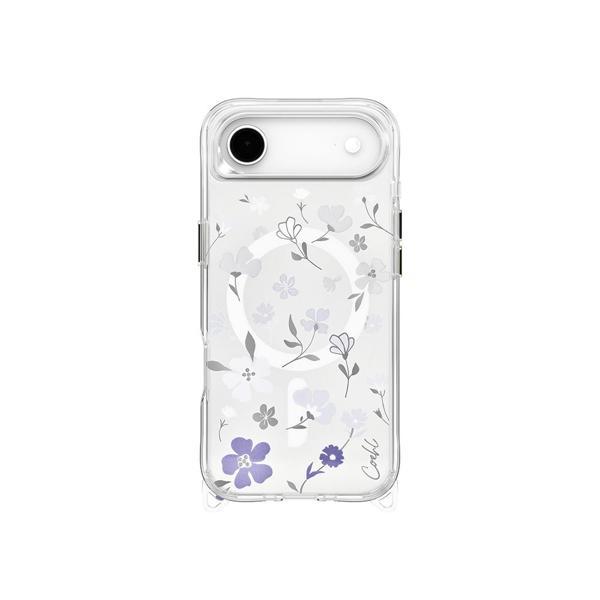 Coehl İphone 17 Air Uyumlu Kılıf M-Safe Şarj Özellikli Şeffaf Arka Yüzey Çiçekli Amara Kapak Lila - Image 1