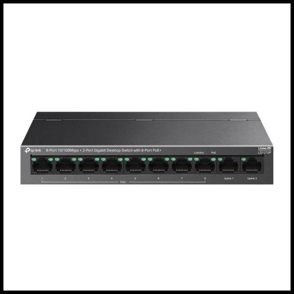 Tp-lınk Ls1210p, 8 Port Poe Megabit, 2 Port Gigabit, 96w, Yönetilemez Masaüstü Switch - Image 1