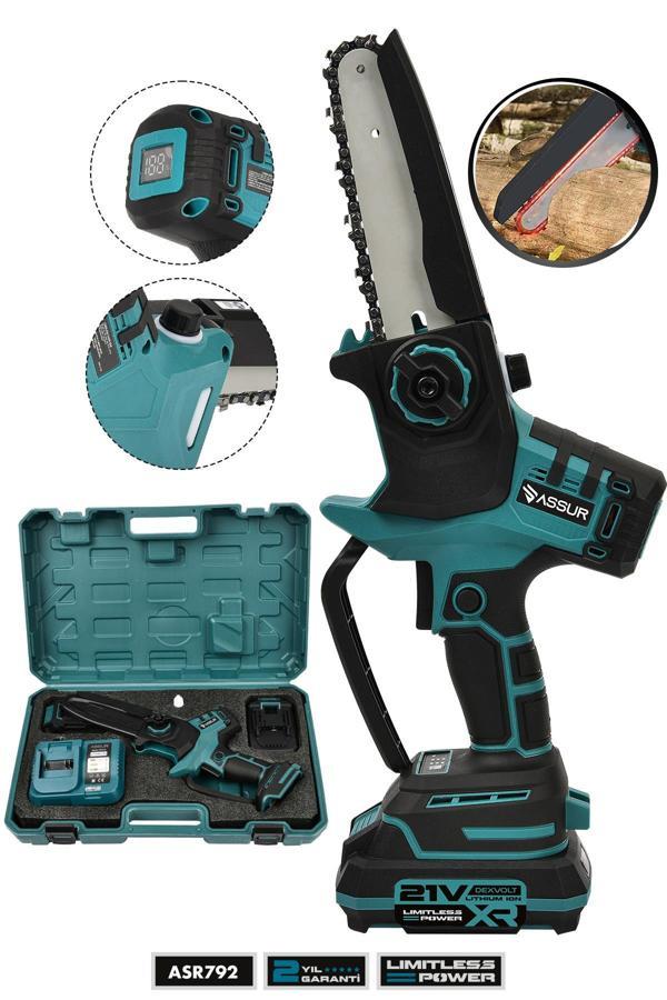 Assur 21V Çift Akülü El Testeresi Kesim Motoru Dal Budama Makines - Image 1