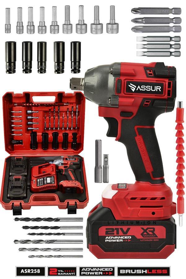 Assur 21V Çift Akülü Kömürsüz Darbeli Matkap 350Nm Somun Sıkma Sökme - Image 1