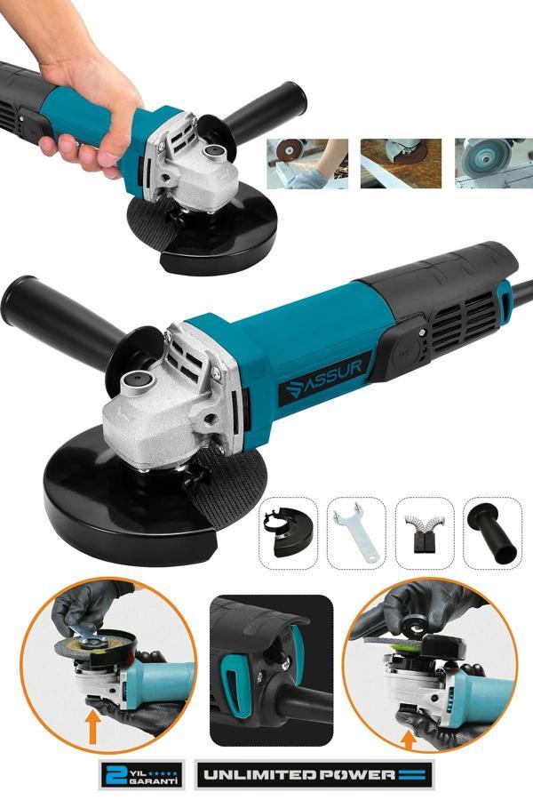 Assur 550W Avuç Taşlama Makinesi 125mm Bakır Sargılı Spiral - Image 1