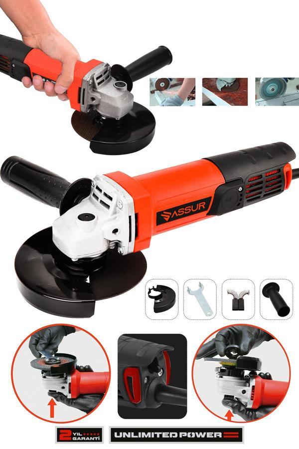 Assur 550W Avuç Taşlama Makinesi 125mm Bakır Sargılı Spiral - Image 1