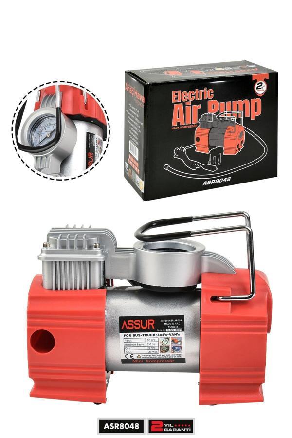 Assur 12v Çakmaklık Girişli 150 psi Mini Hava Kompresörü - Image 1