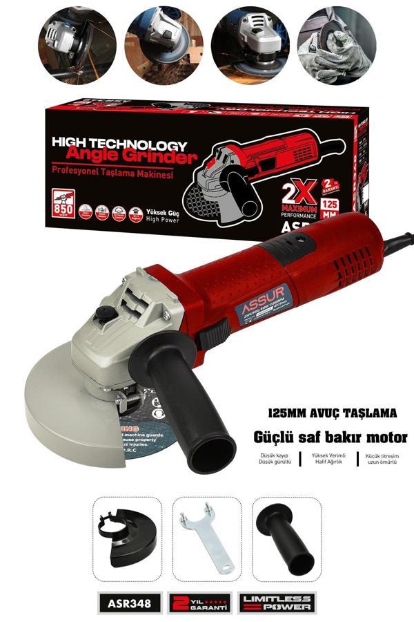 Assur 850W Avuç Taşlama Makinesi 125mm Bakır Sargılı Spiral - Image 1