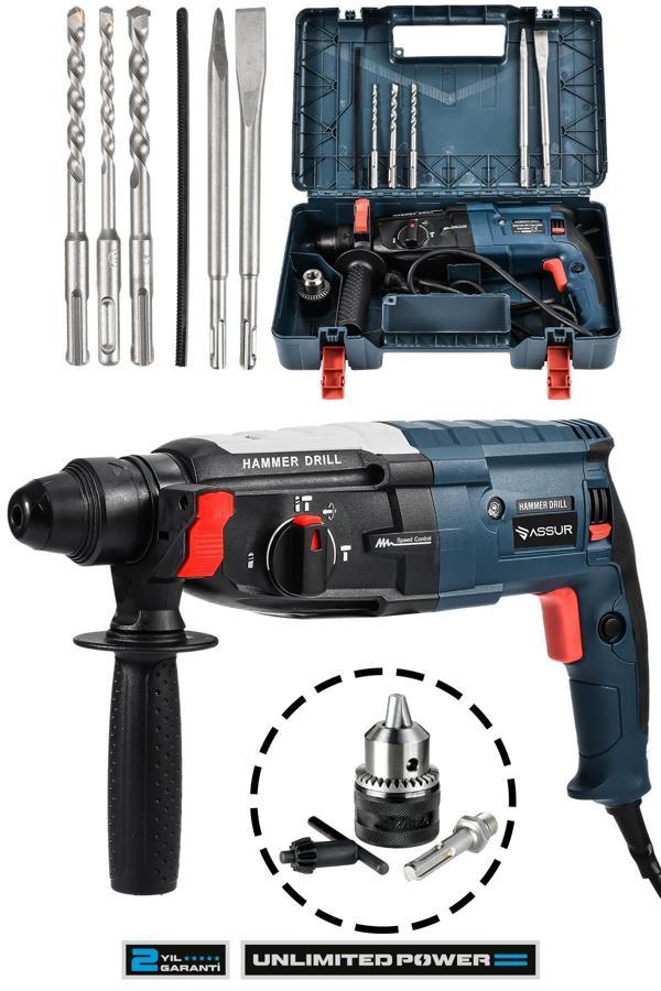 Assur 850W Metal Şanzıman Darbeli Matkap Kırıcı Delici Hilti 2-28mm - Image 1