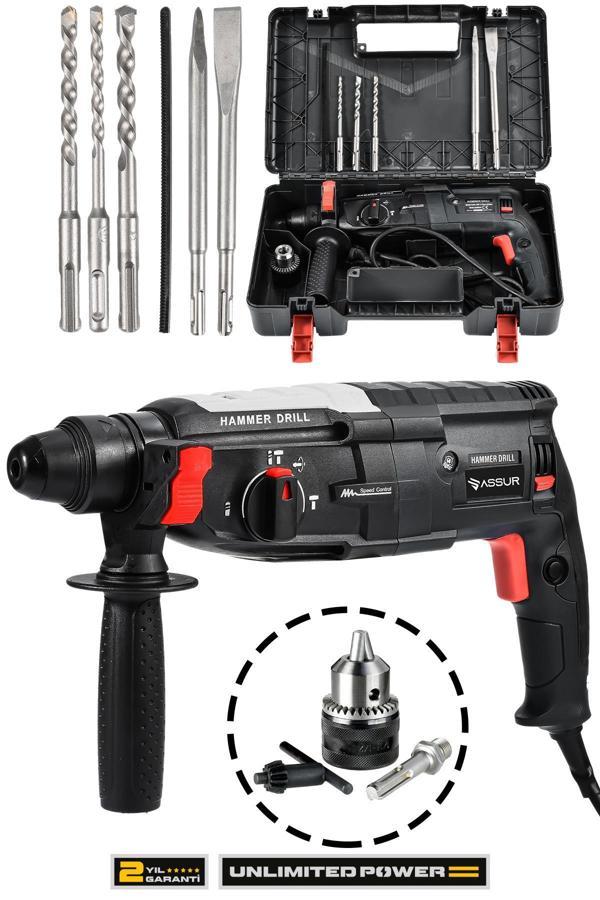 Assur 850W Metal Şanzıman Darbeli Matkap Kırıcı Delici Hilti 2-28mm - Image 1
