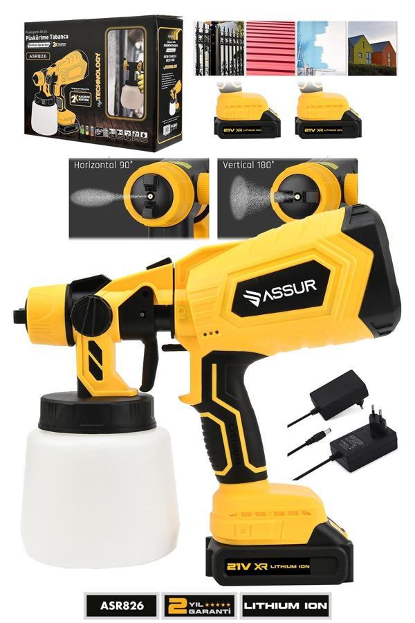 Assur Profesyonel 21V Çift Akülü 300 Mm Vernik Sprey Boya Püskürtme Makinesi - Image 1