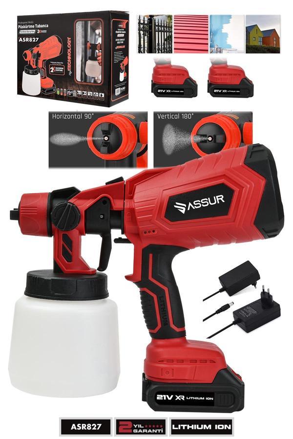 Assur Profesyonel 21V Çift Akülü 300 Mm Vernik Sprey Boya Püskürtme Makinesi - Image 1