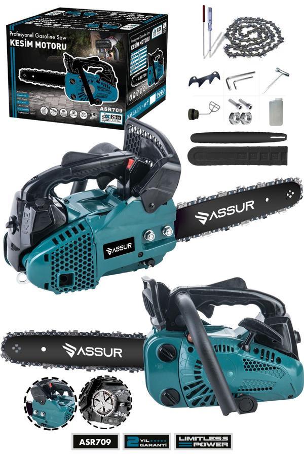 Assur 25cc Mini Benzinli Testere Ağaç Odun Dal Budama Ve Kesme Testeresi Hızar Motoru - Image 1