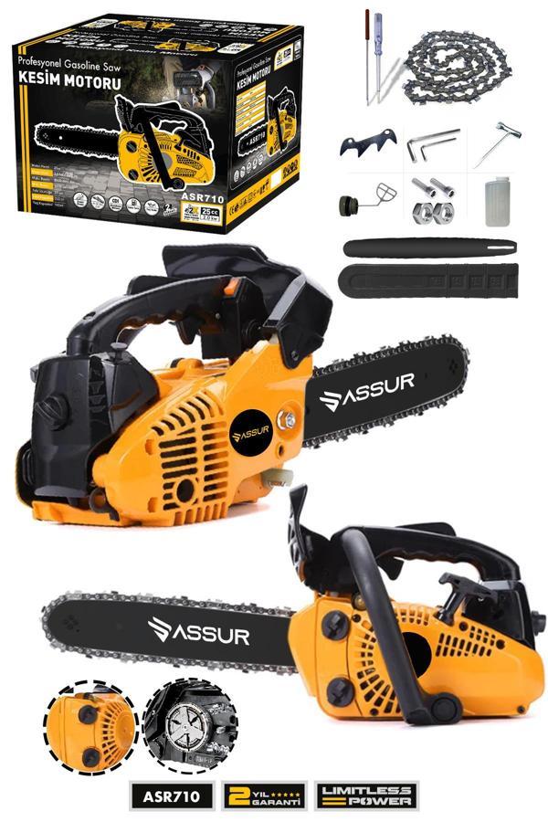 Assur 25cc Mini Benzinli Testere Ağaç Odun Dal Budama Ve Kesme Testeresi Hızar Motoru - Image 1