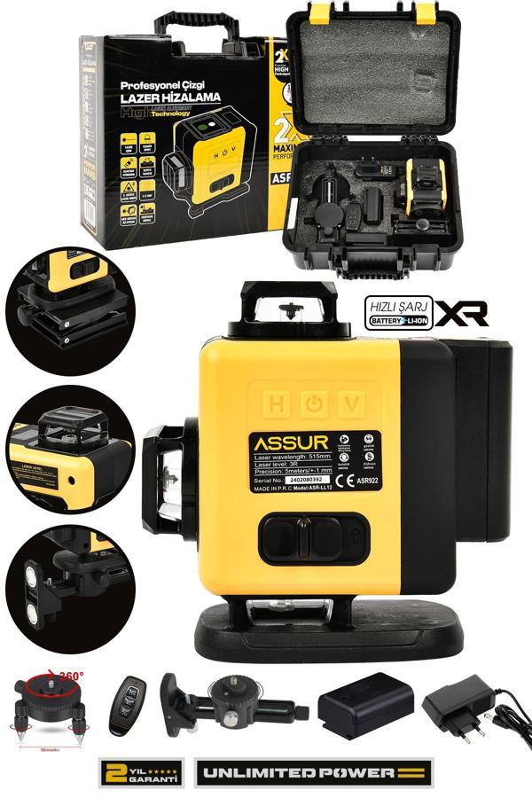 Assur 360° Lazer Hizalama 16 Köşe Otomatik Hizalama Yeşil Çizgili Lazer Metre Hizalama - Image 1
