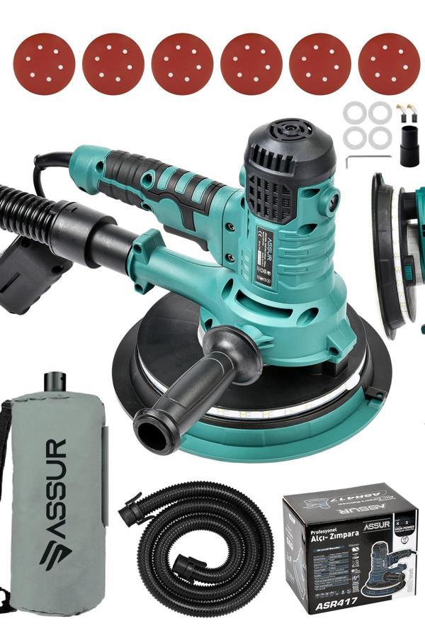 Assur 360'Ledli 850W Pro Alçıpan Zımpara Makinası Toz Emmeli - Image 1